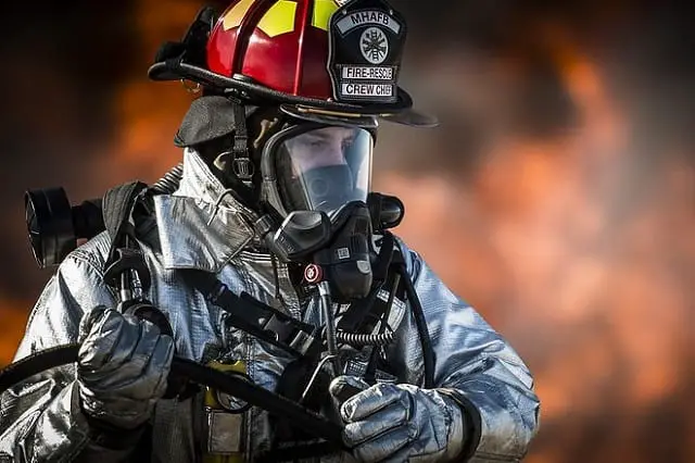 A Firefighter with Knife